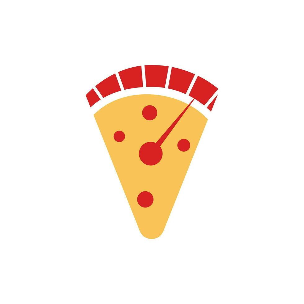 snabb mat pizza hastighetsmätare illustration vektor design mall, leverans service logotyp vektor. lämplig för din företag