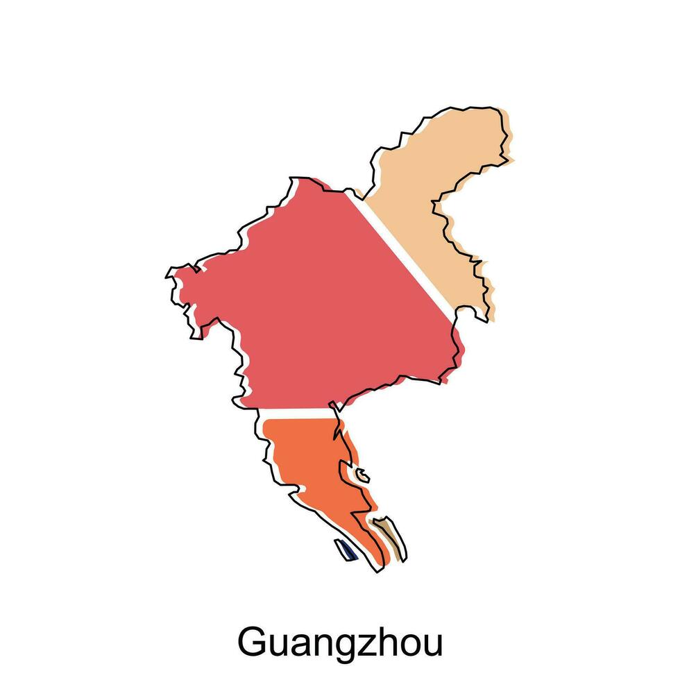 hög detaljerad vektor Karta av guangzhou modern översikt, logotyp vektor design. abstrakt, mönster begrepp, logotyp, logotyp element för mall.