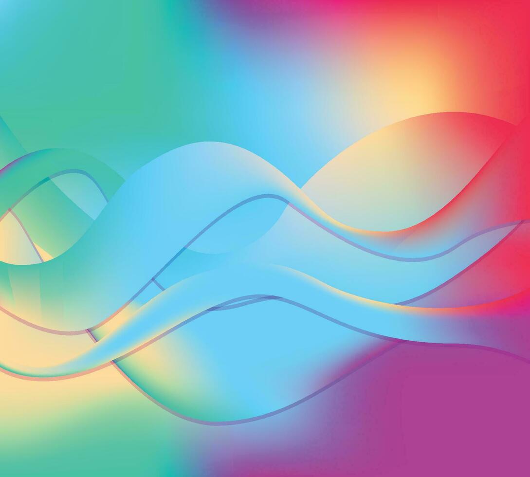 mehrfarbig Gradient wellig Hintergrund, abstrakt Muster Wellen, futuristisch Design Hintergrund, gut zum Vorlagen vektor