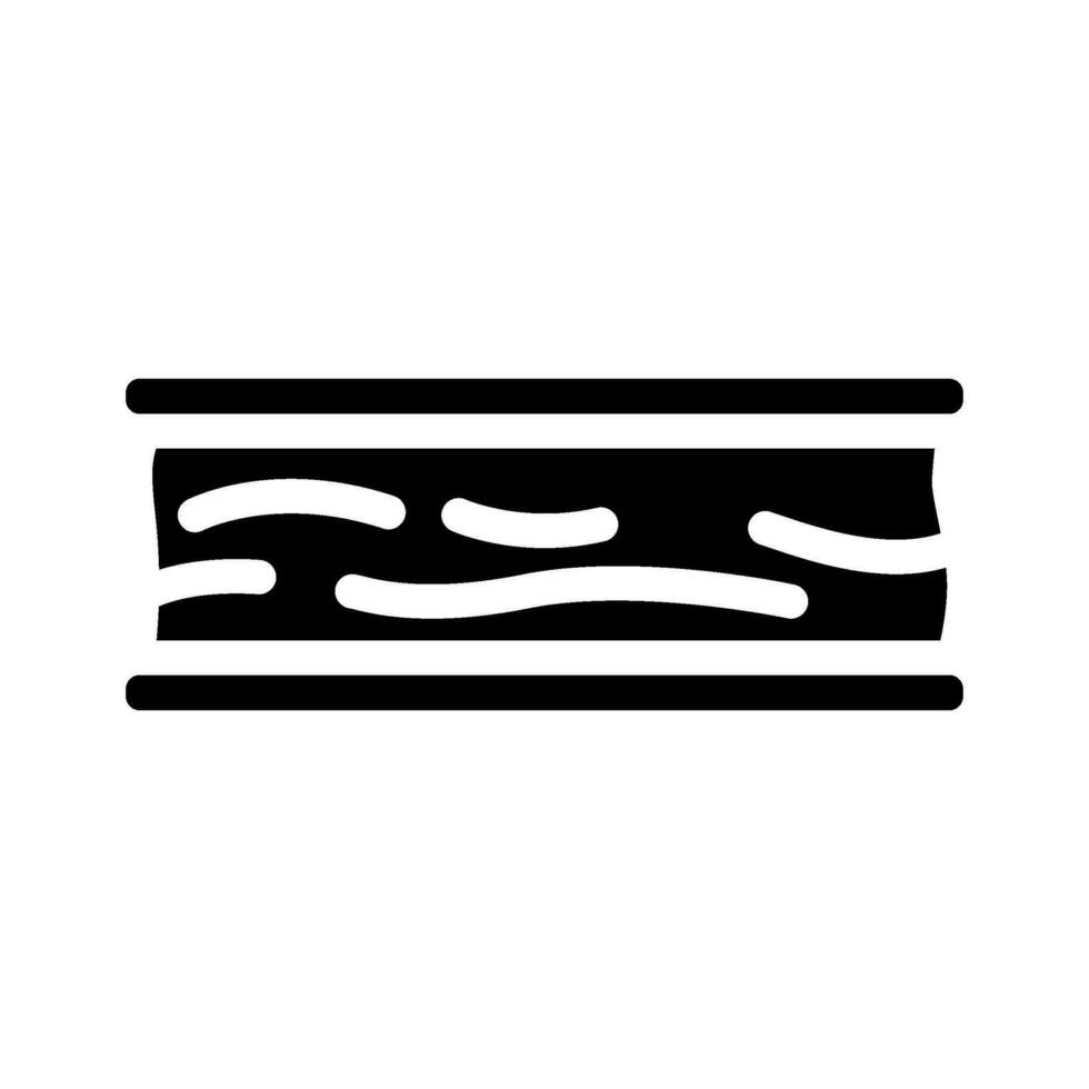 Eis Sahne Sandwich Essen Snack Glyphe Symbol Vektor Illustration