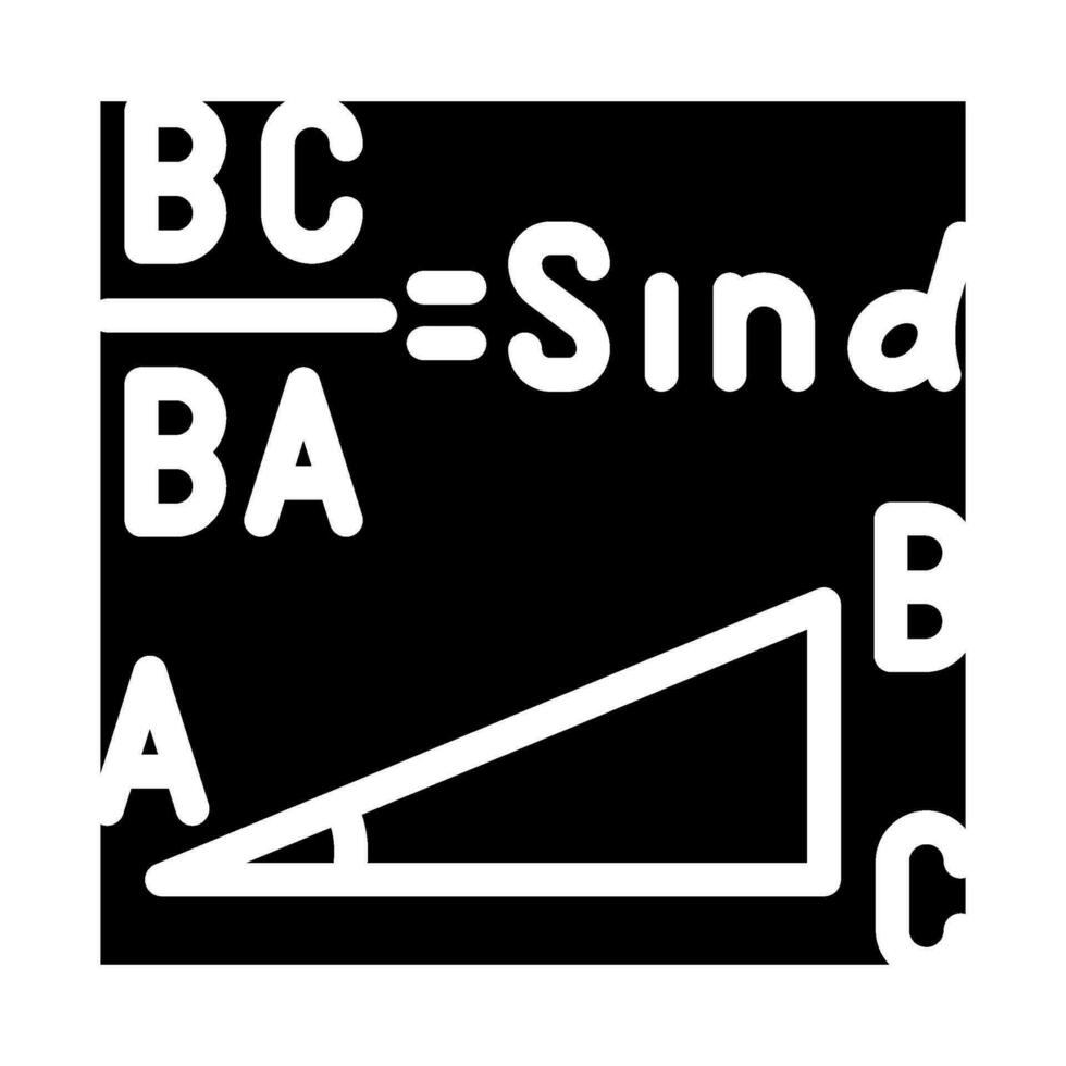 trigonometri matematik vetenskap utbildning glyf ikon vektor illustration