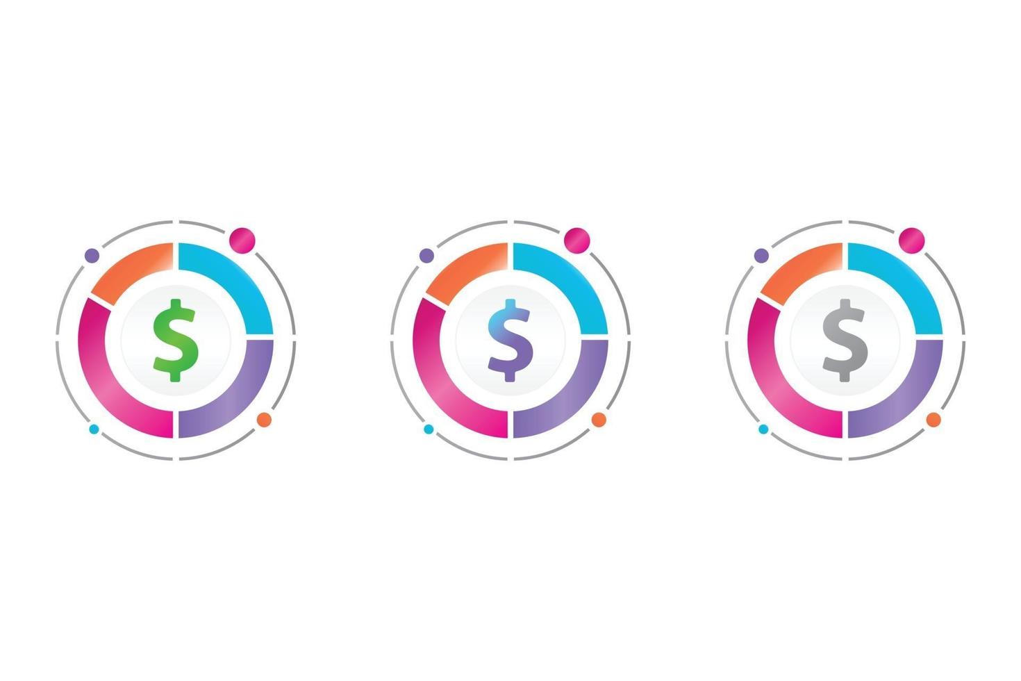 Geldsymbol im Kreisdiagramm vektor