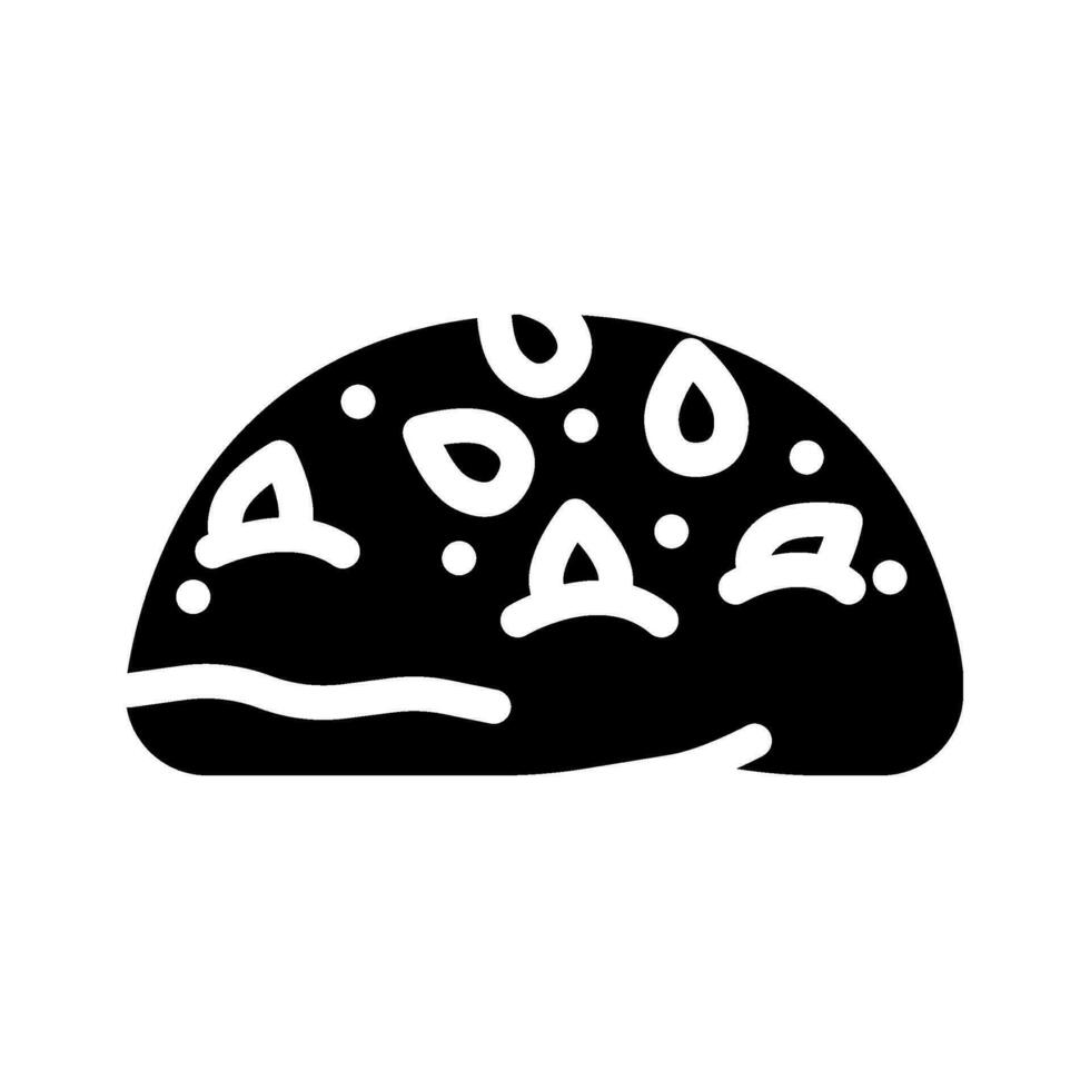 Nuss Brötchen Essen Mahlzeit Glyphe Symbol Vektor Illustration