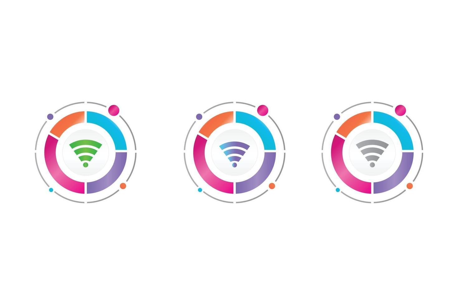 Wifi-Symbol im Kreisdiagramm vektor