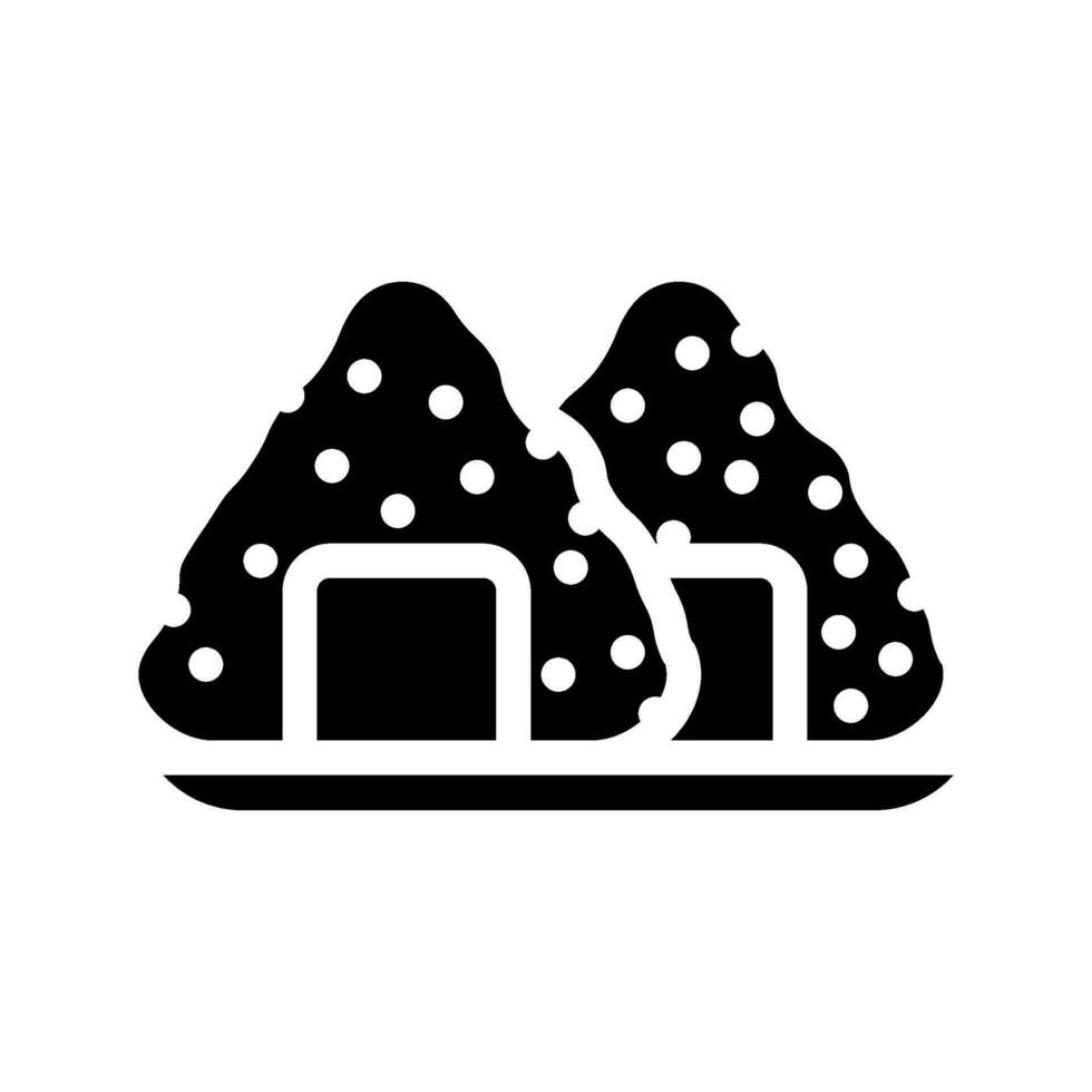 Onigiri japanisch Essen Glyphe Symbol Vektor Illustration