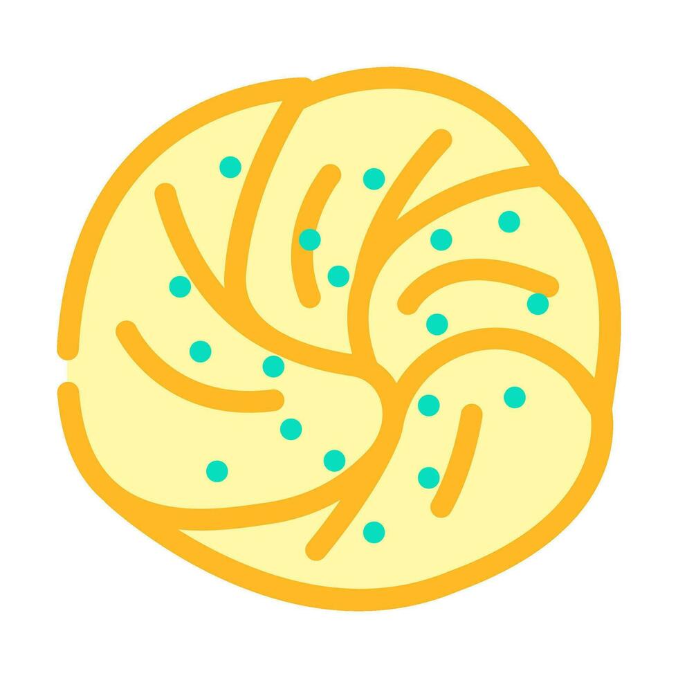 Pesto Brötchen Essen Mahlzeit Farbe Symbol Vektor Illustration