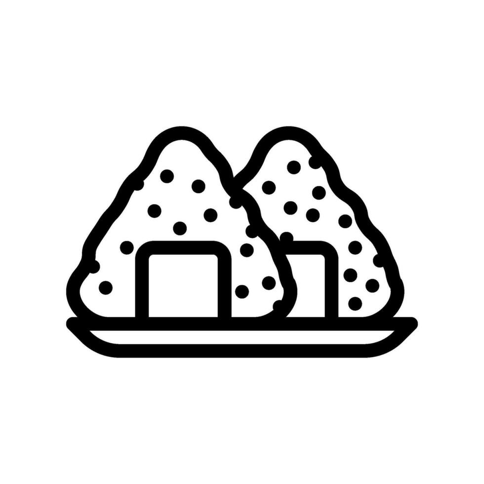 Onigiri japanisch Essen Linie Symbol Vektor Illustration