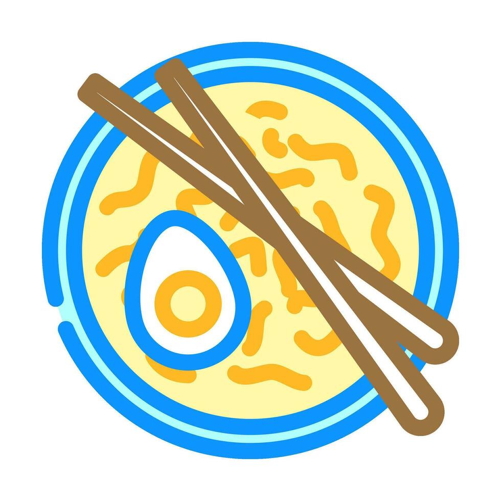 Ramen Nudeln japanisch Essen Farbe Symbol Vektor Illustration