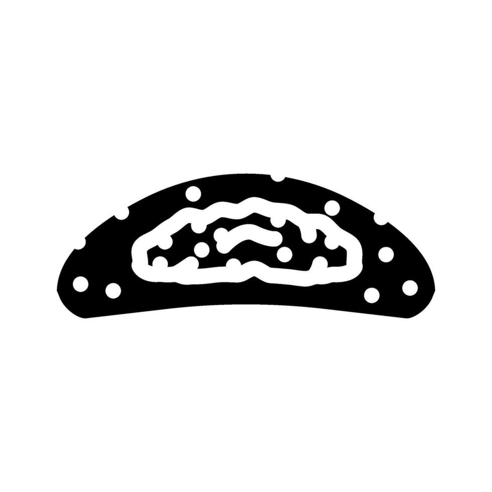 Vegetarisch Brötchen Essen Mahlzeit Glyphe Symbol Vektor Illustration