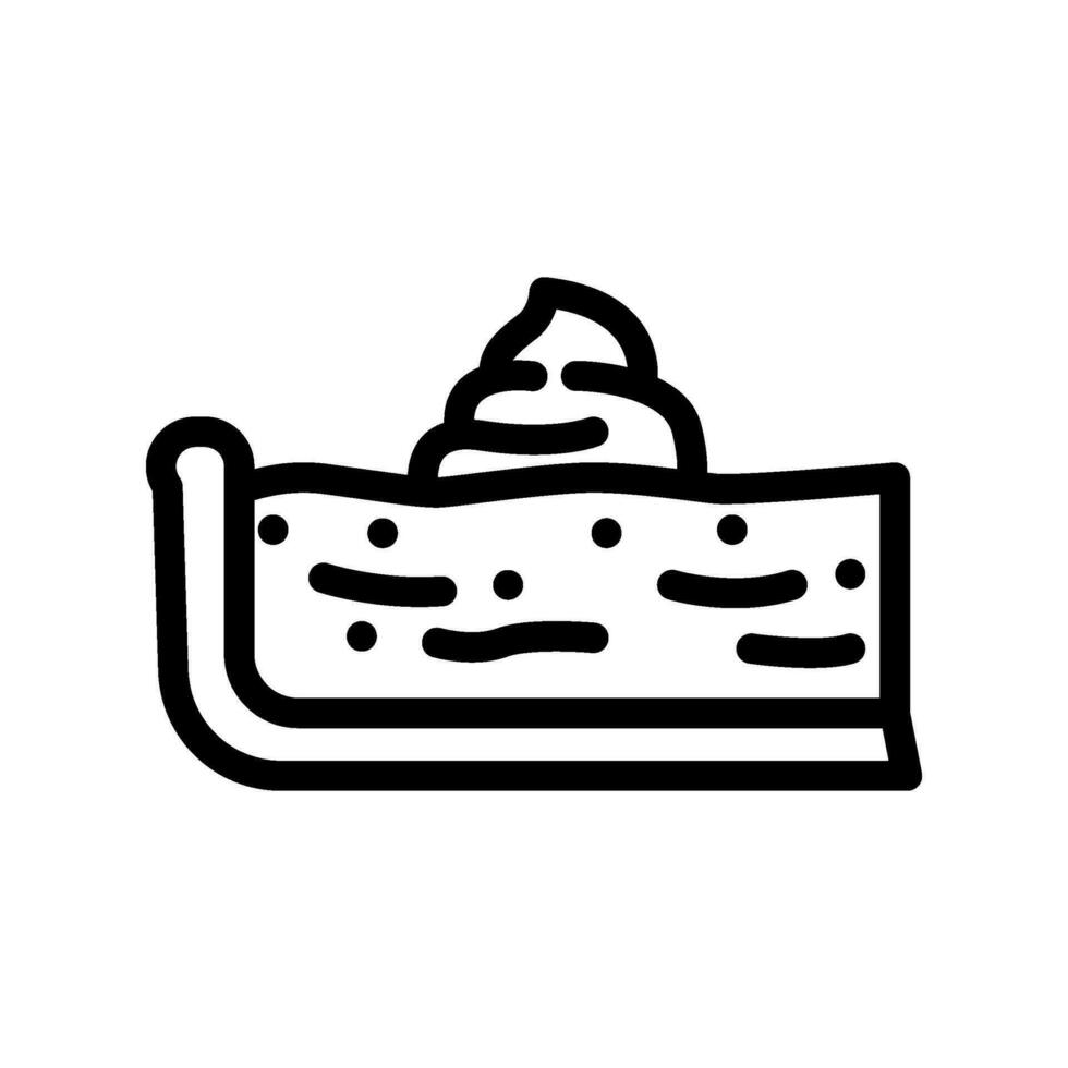 Kürbis Kuchen Scheibe Essen Snack Linie Symbol Vektor Illustration