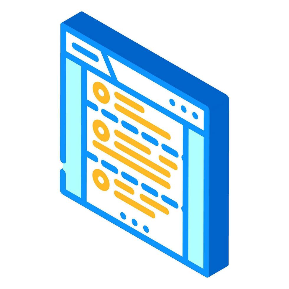 rss Futter Nachrichten Medien isometrisch Symbol Vektor Illustration