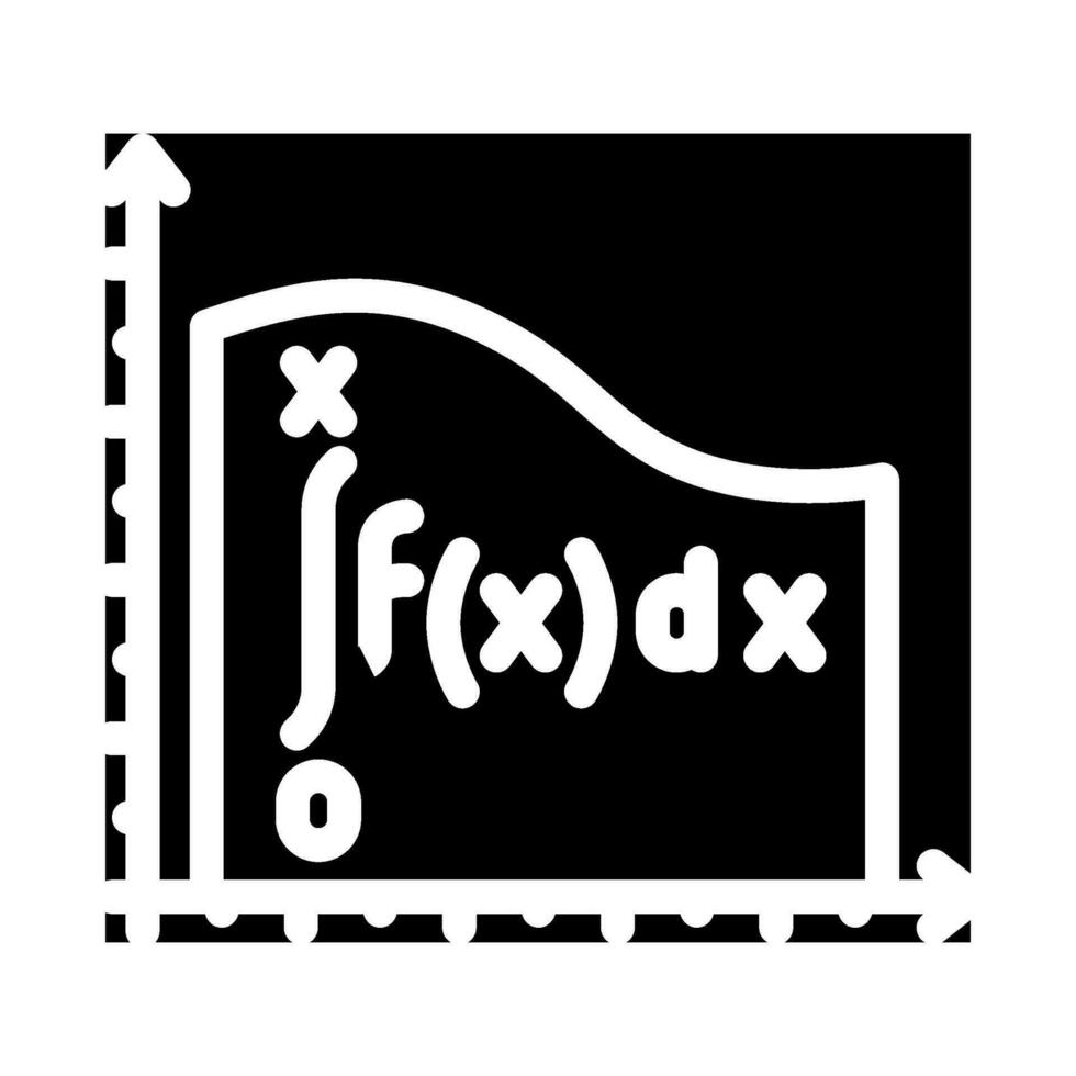 Integral- Mathematik Wissenschaft Bildung Glyphe Symbol Vektor Illustration
