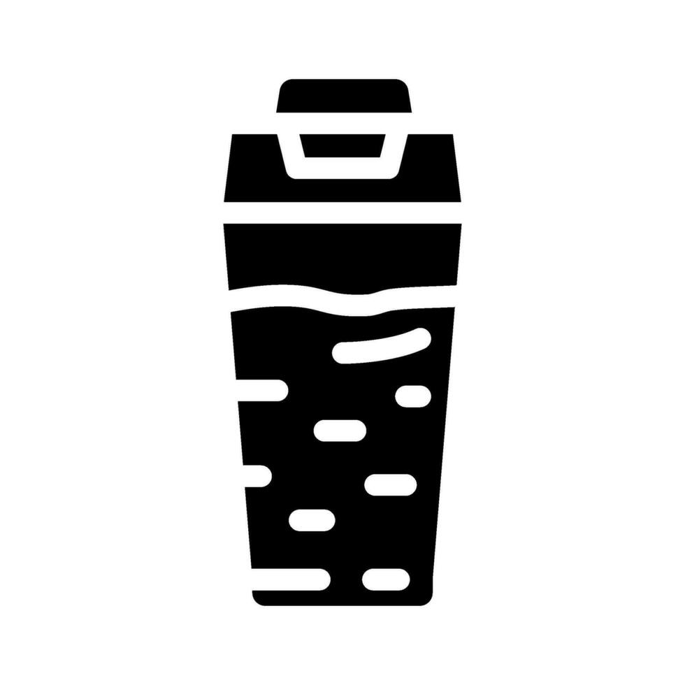 lunch låda glas friska glyf ikon vektor illustration