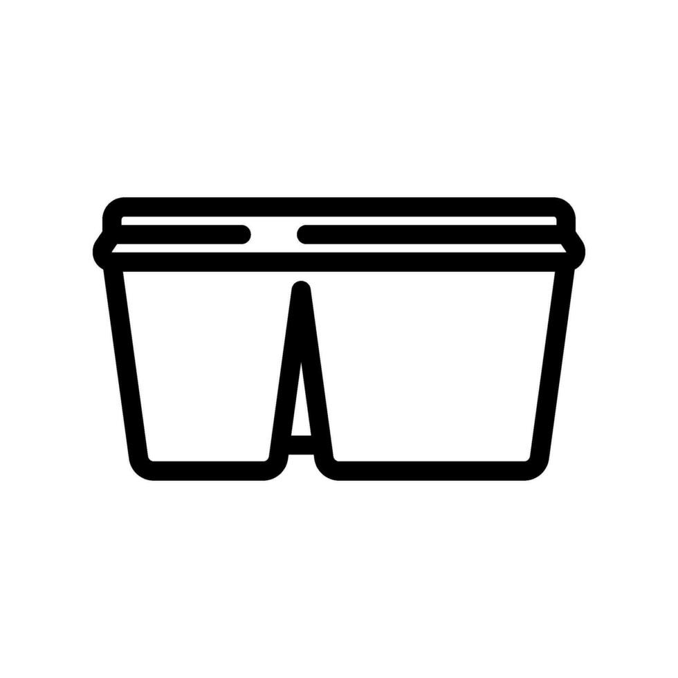 lunch låda plast mat linje ikon vektor illustration