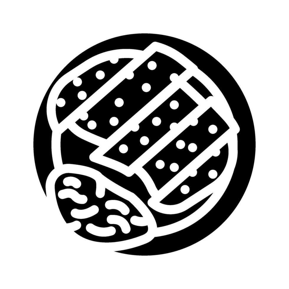 Tonkatsu japanisch Essen Glyphe Symbol Vektor Illustration