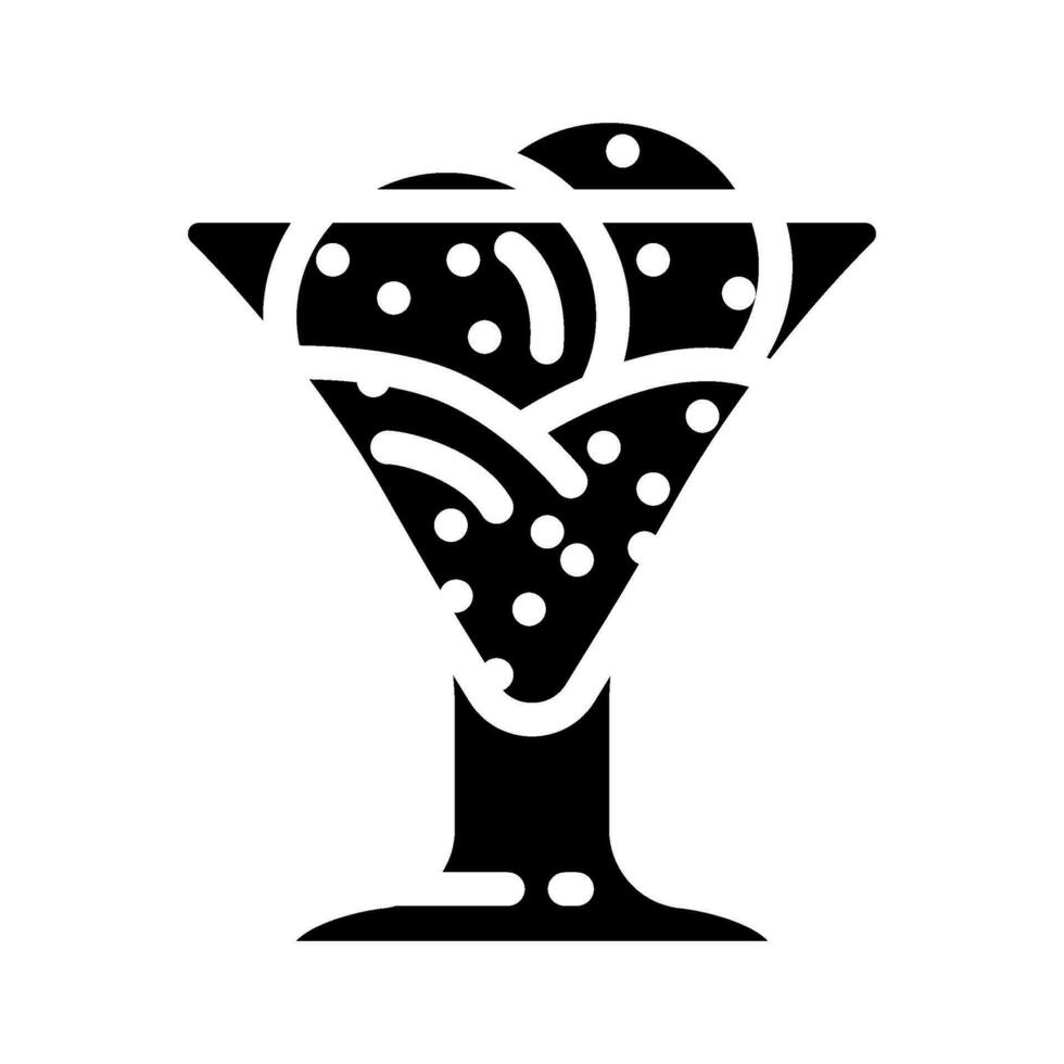 Himbeere Sorbet Essen Snack Glyphe Symbol Vektor Illustration