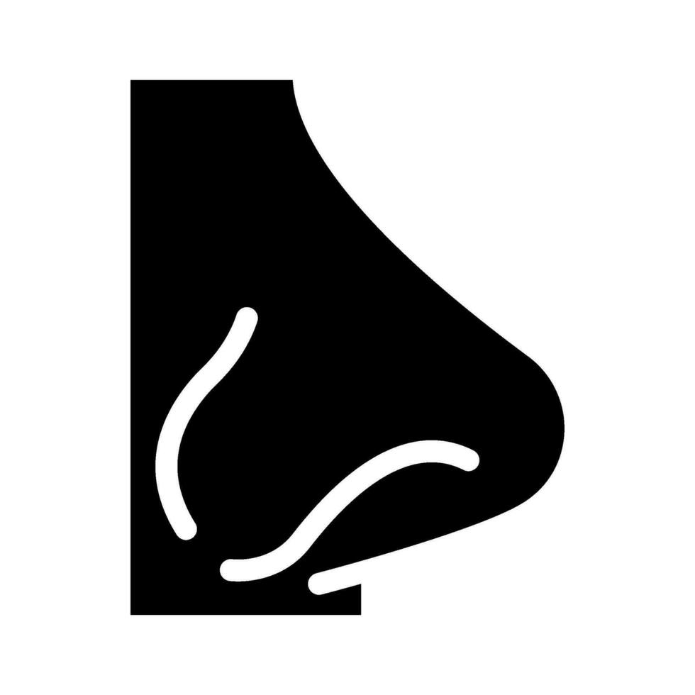 Nase Geruch Glyphe Symbol Vektor Illustration