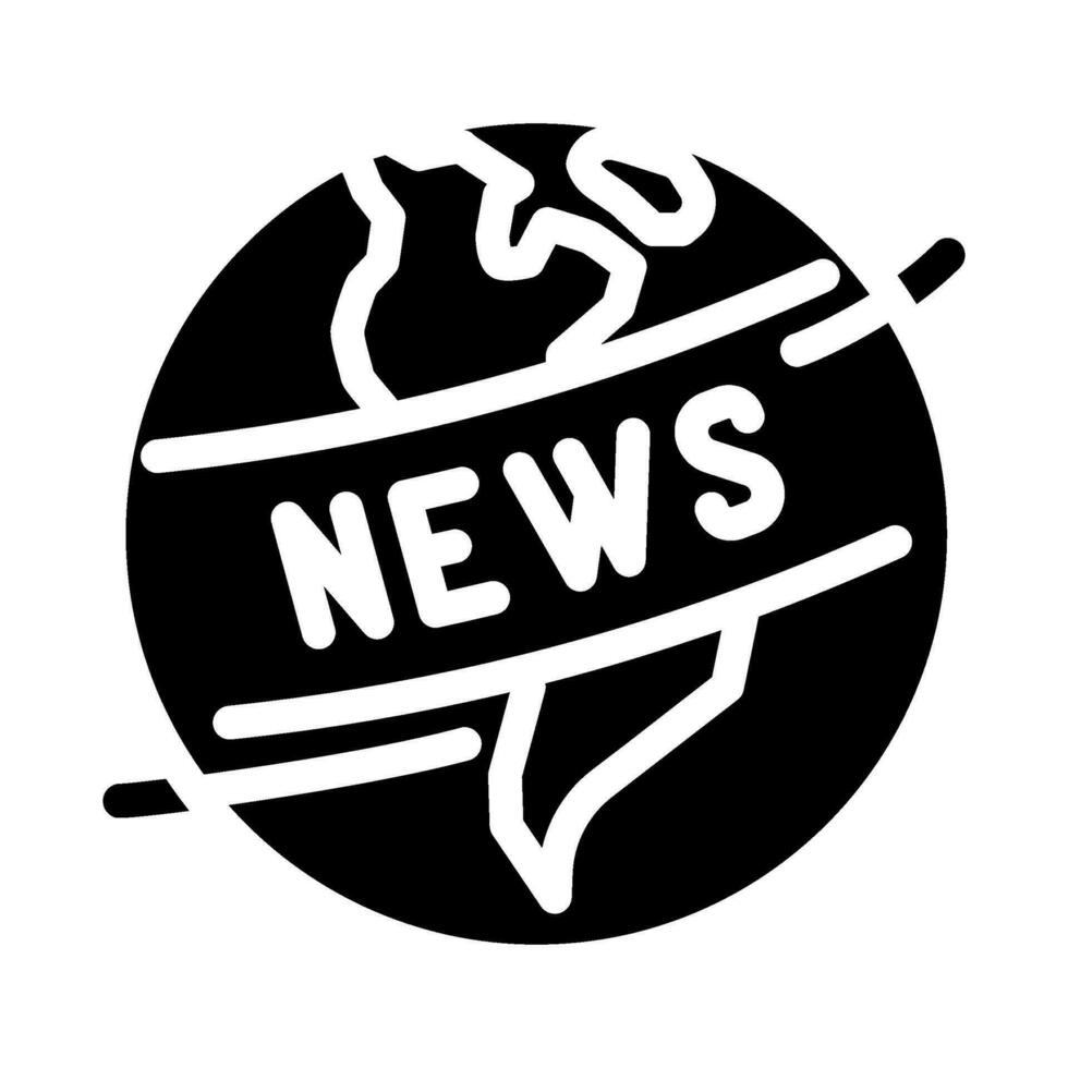 Globus Nachrichten Medien Glyphe Symbol Vektor Illustration
