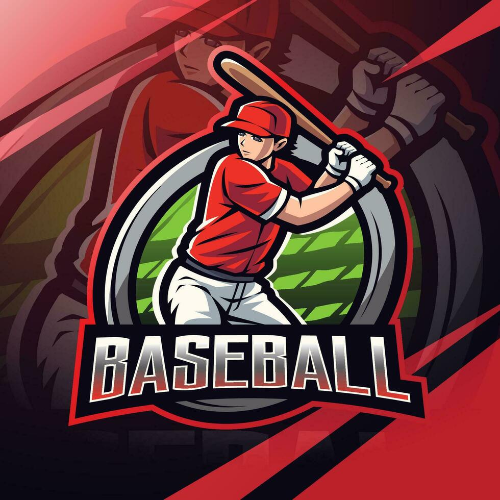 Baseball Esport Maskottchen Logo Design vektor