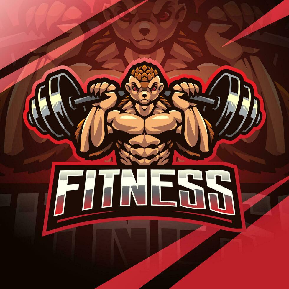 bälta fitnes esport maskot logotyp design vektor