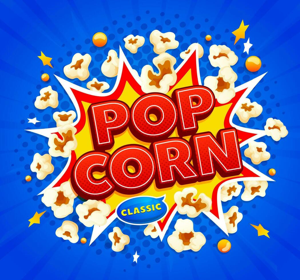 Popcorn Film Snack Explosion oder platzen Hintergrund vektor