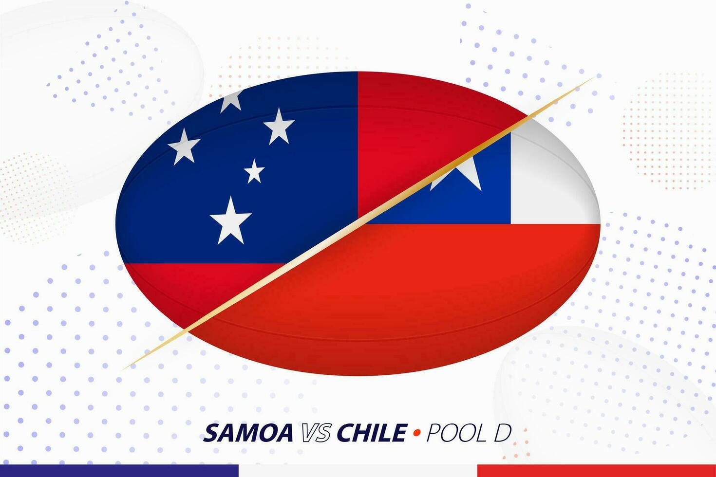 Rugby Spiel zwischen Samoa und Chile, Konzept zum Rugby Turnier. vektor