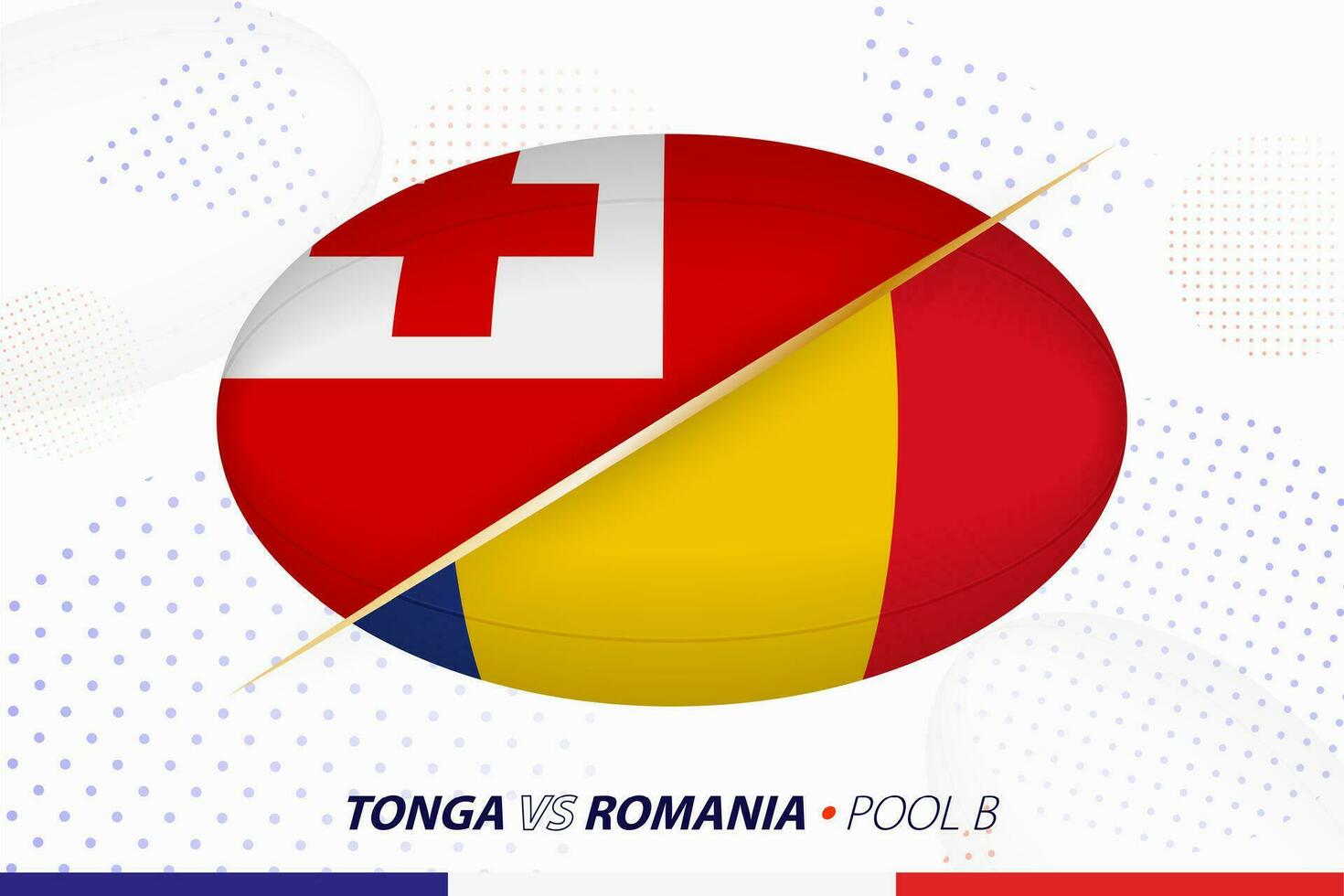 Rugby Spiel zwischen Tonga und Rumänien, Konzept zum Rugby Turnier. vektor