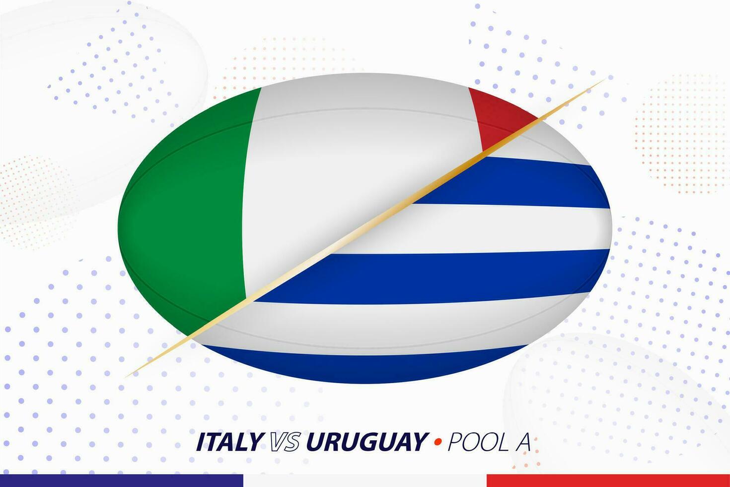 Rugby Spiel zwischen Italien und Uruguay, Konzept zum Rugby Turnier. vektor