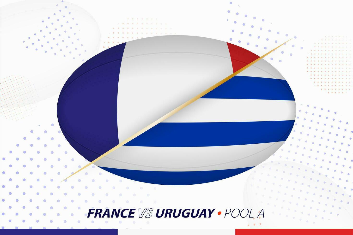 Rugby Spiel zwischen Frankreich und Uruguay, Konzept zum Rugby Turnier. vektor