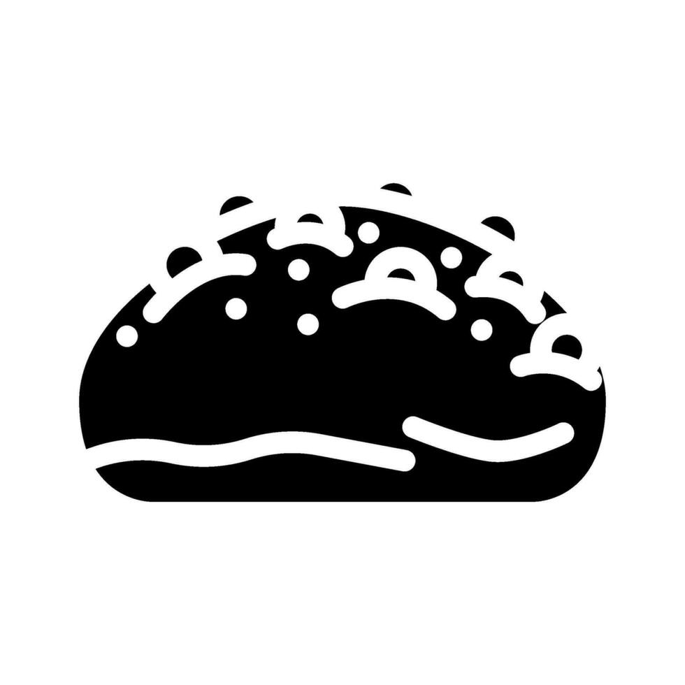 Blaubeere Brötchen Essen Mahlzeit Glyphe Symbol Vektor Illustration