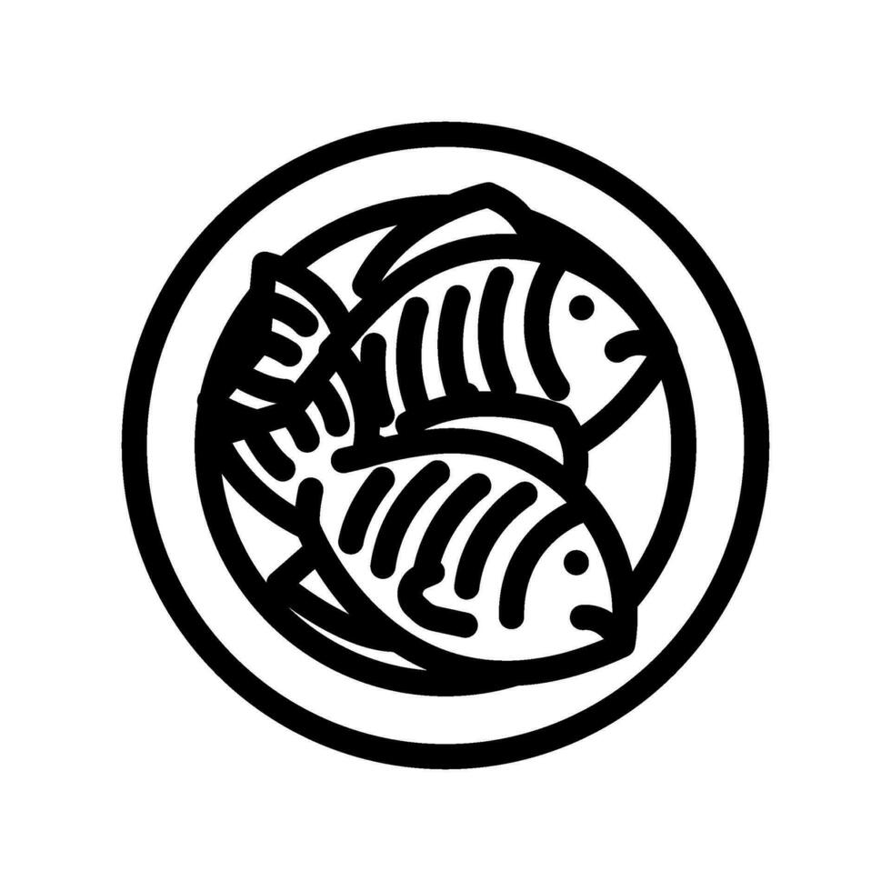 Taiyaki japanisch Essen Linie Symbol Vektor Illustration