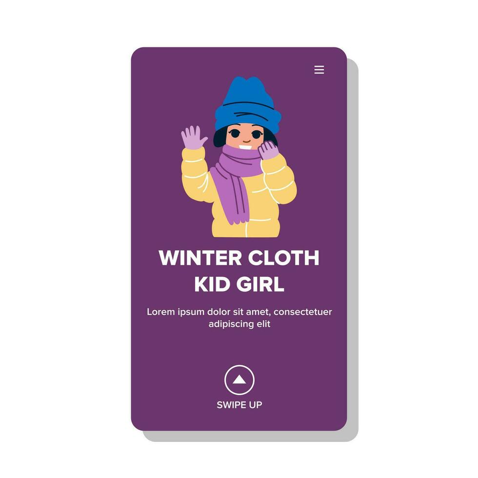 Winter Stoff Kind Mädchen Vektor