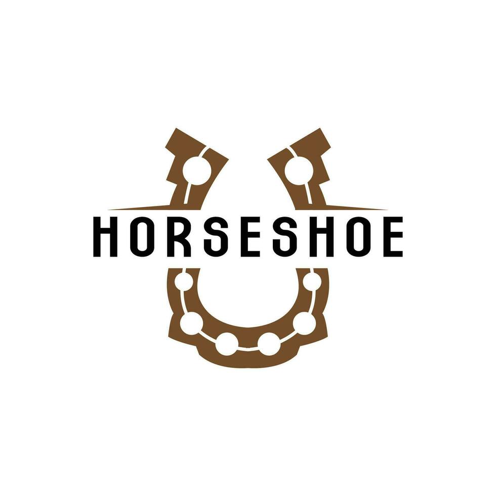 Hufeisen Logo, Cowboy Pferd Vektor, Symbol Design Symbol Vorlage vektor