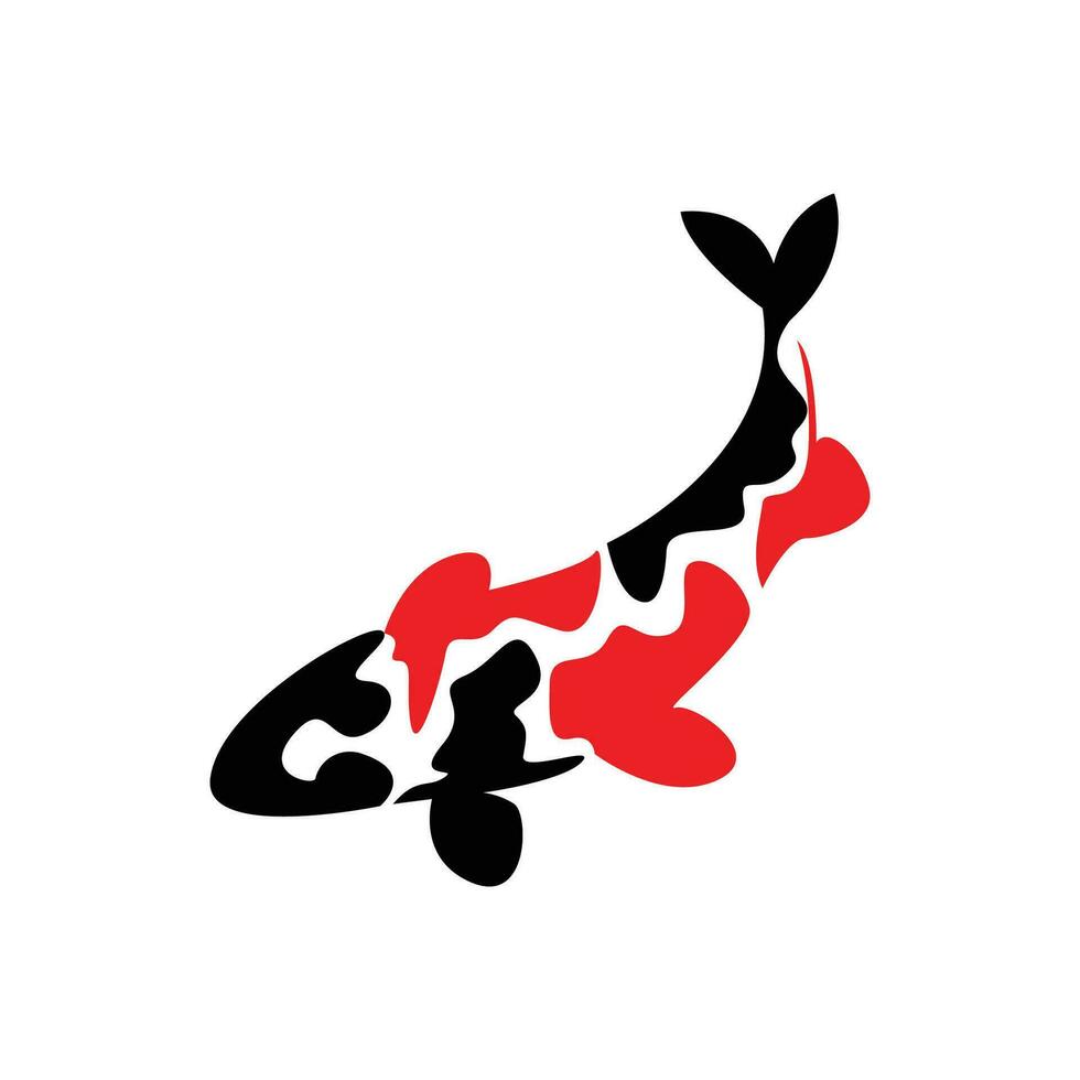 Koi-Fisch-Logo-Design, chinesischer Glücks- und Triumph-Zierfischvektor, Firmenmarke Goldfisch-Symbol vektor