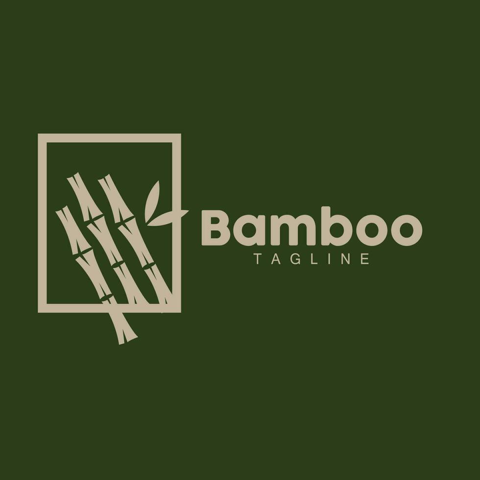 bambu logotyp, panda mat grön växt vektor, enkel minimalistisk design, illustration element mall vektor