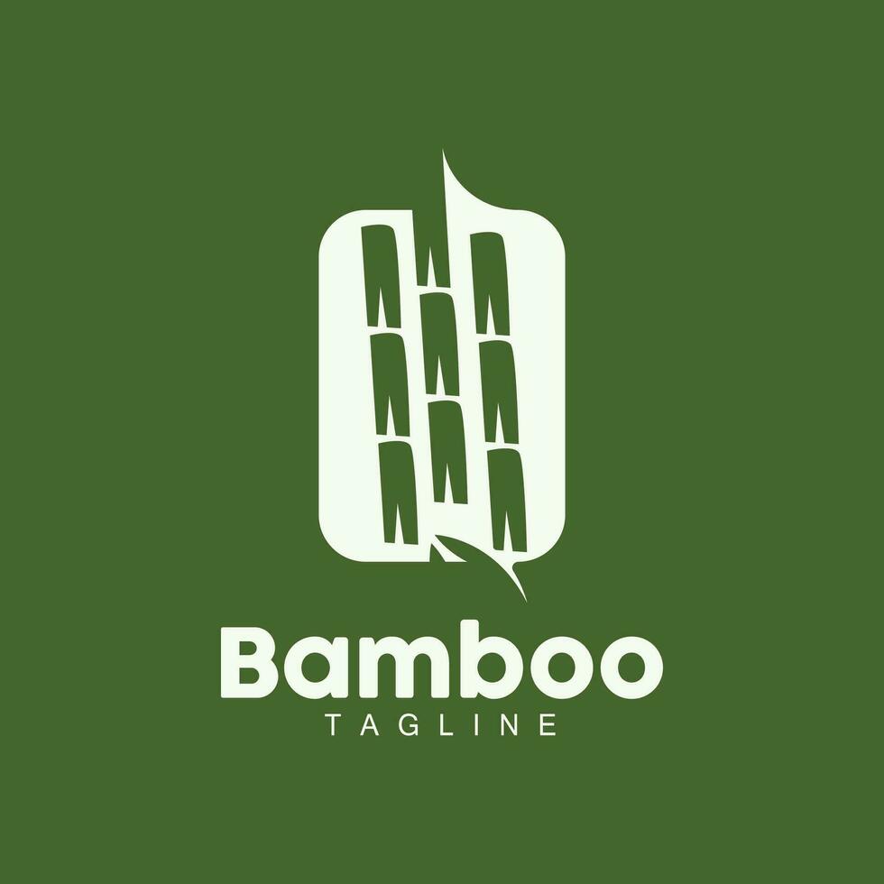 bambu logotyp, panda mat grön växt vektor, enkel minimalistisk design, illustration element mall vektor