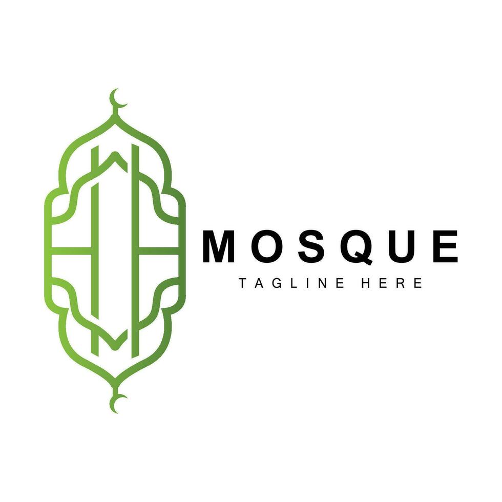 Moschee Logo, islamisch Anbetung Design, eid al fitr Moschee Gebäude Vektor Symbol Vorlage, Ramadan, eid al adha