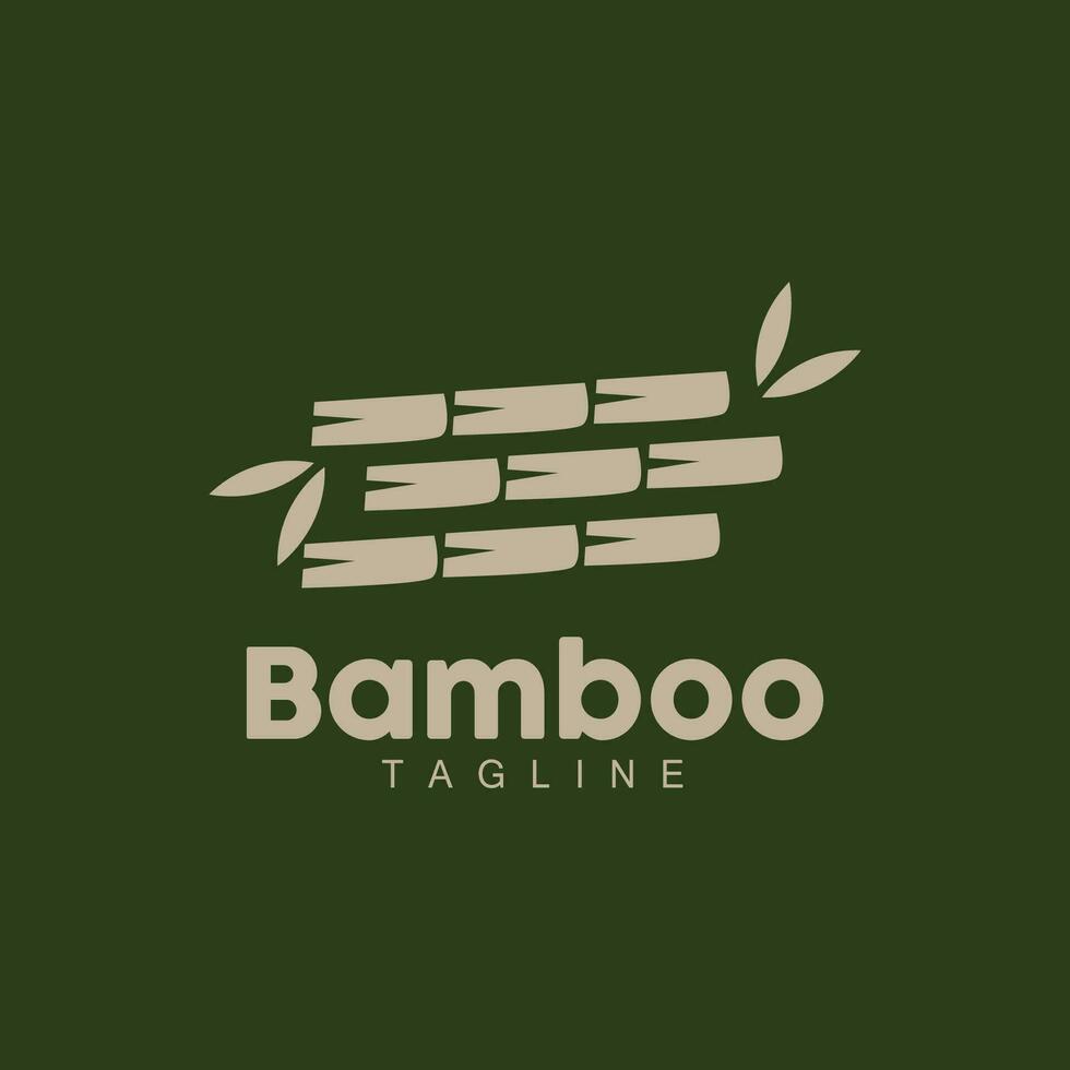 bambu logotyp, panda mat grön växt vektor, enkel minimalistisk design, illustration element mall vektor