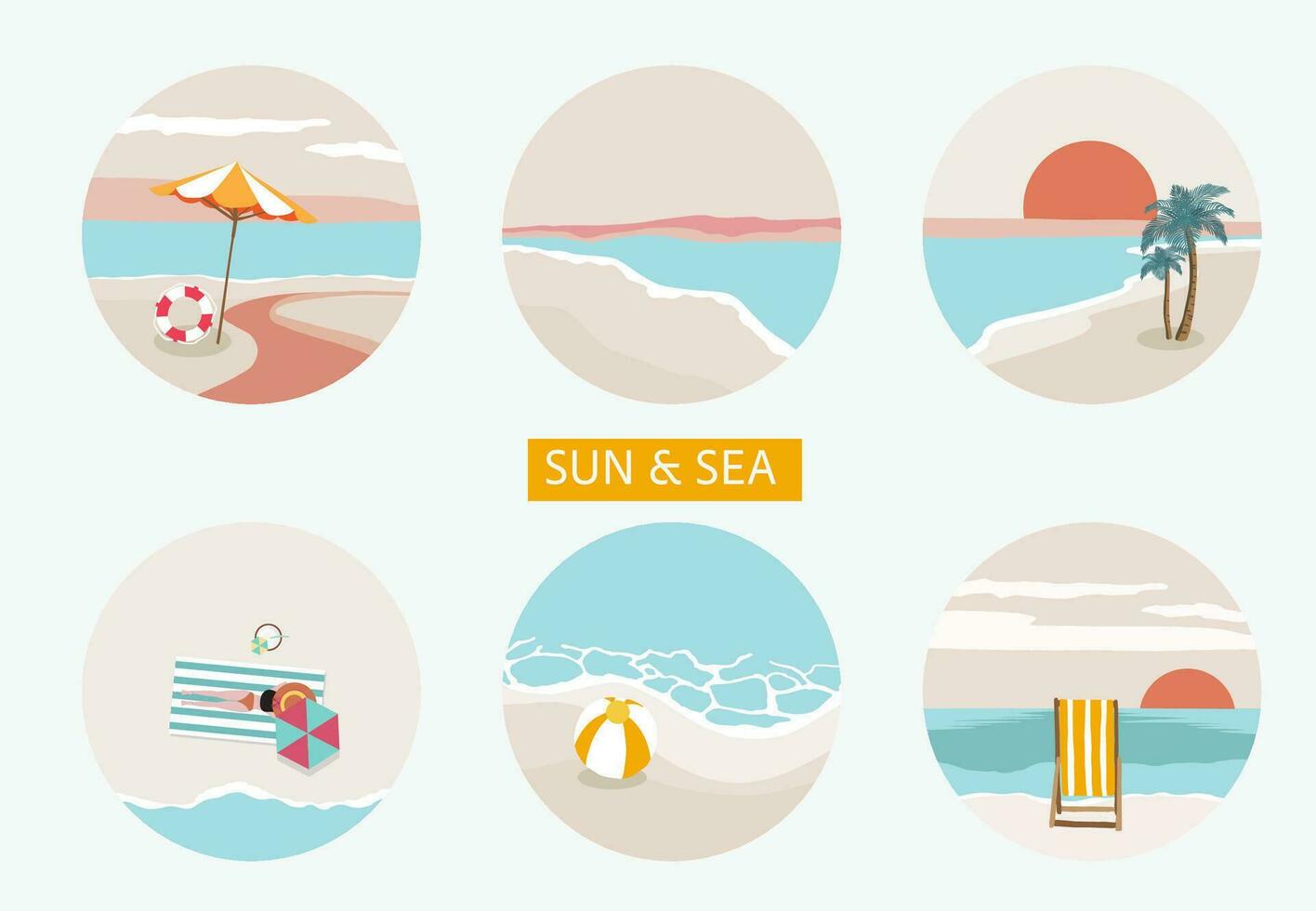 Sommer- Hintergrund mit Meer und Strand .Vektor Sommer- Banner vektor