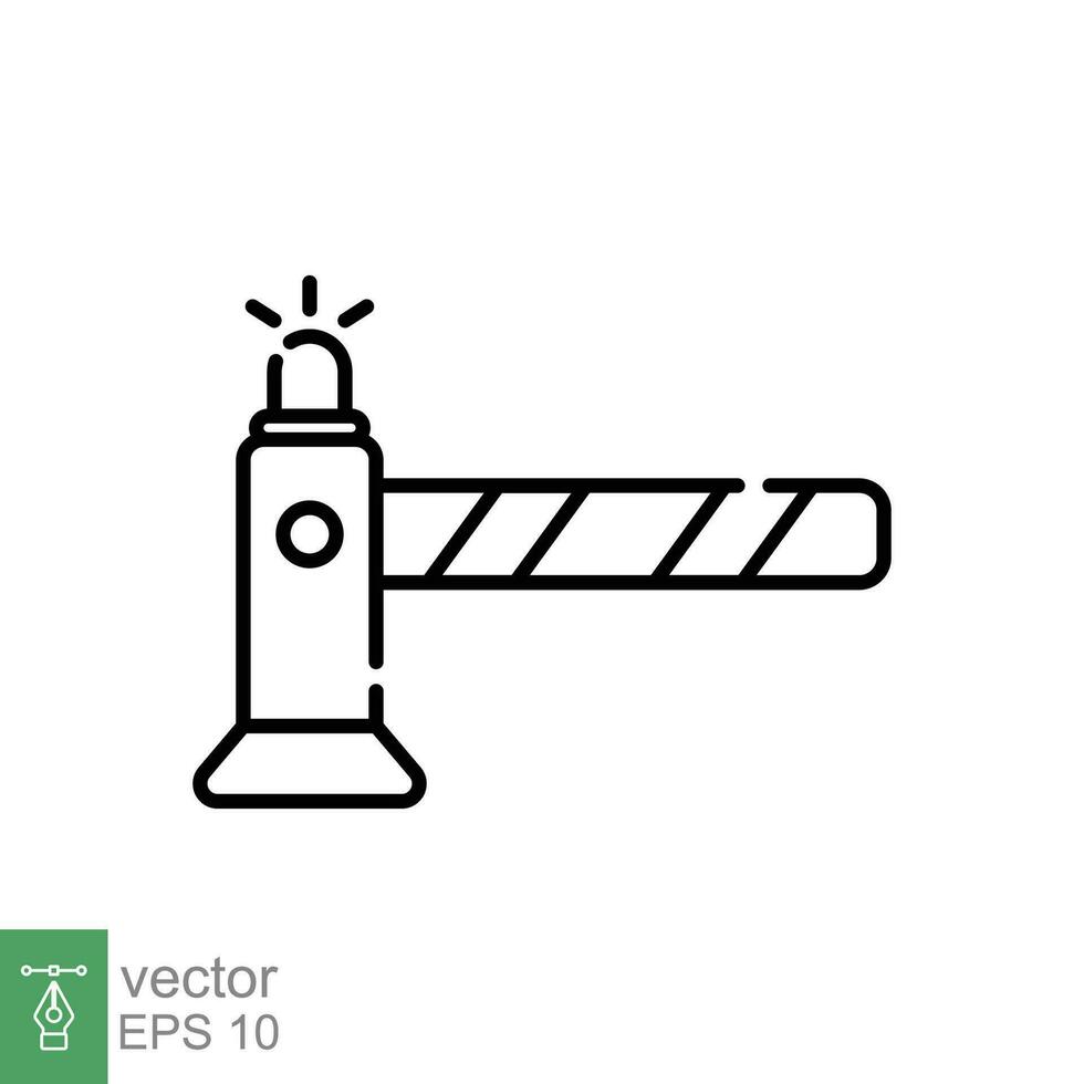 automatisch Auto Barriere Symbol. einfach Gliederung Stil. Tor, Grenze, Eingang Kontrolle, Grenze System Konzept. dünn Linie Symbol. Vektor Illustration isoliert auf Weiß Hintergrund. eps 10.