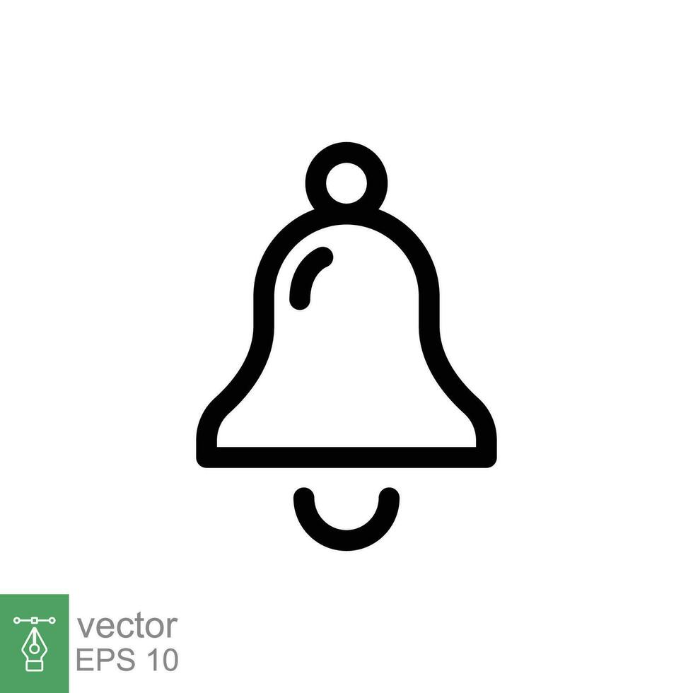 klocka ikon. enkel översikt stil. underrättelse, larm, varna, dörr, ringa, påminnelse, ringsignal, Handbell begrepp. tunn linje symbol. vektor illustration isolerat på vit bakgrund. eps 10.