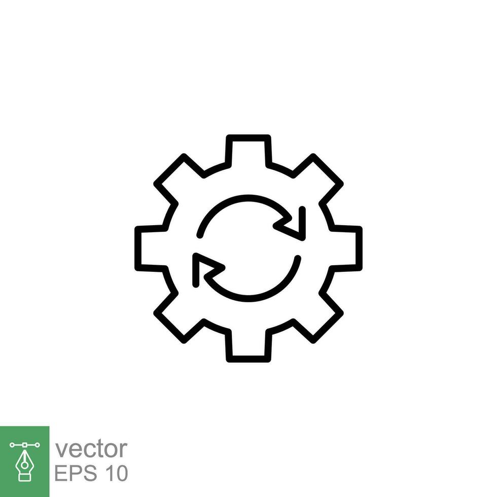 System aktualisieren Symbol. einfach Gliederung Stil. Software aktualisieren, Computer Daten Information Belastung, Technologie Konzept. dünn Linie Symbol. Vektor Illustration isoliert auf Weiß Hintergrund. eps 10.