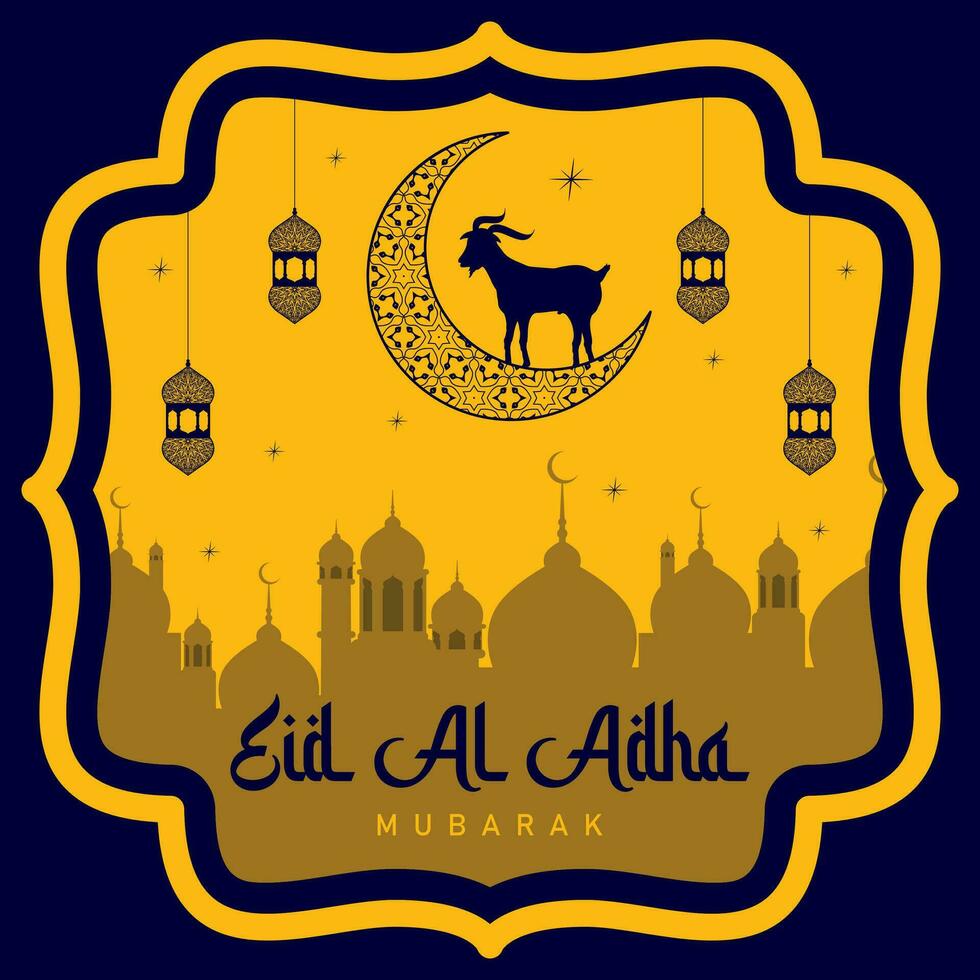 eid al adha Mubarak islamisch Festival Gruß Design Vorlage vektor