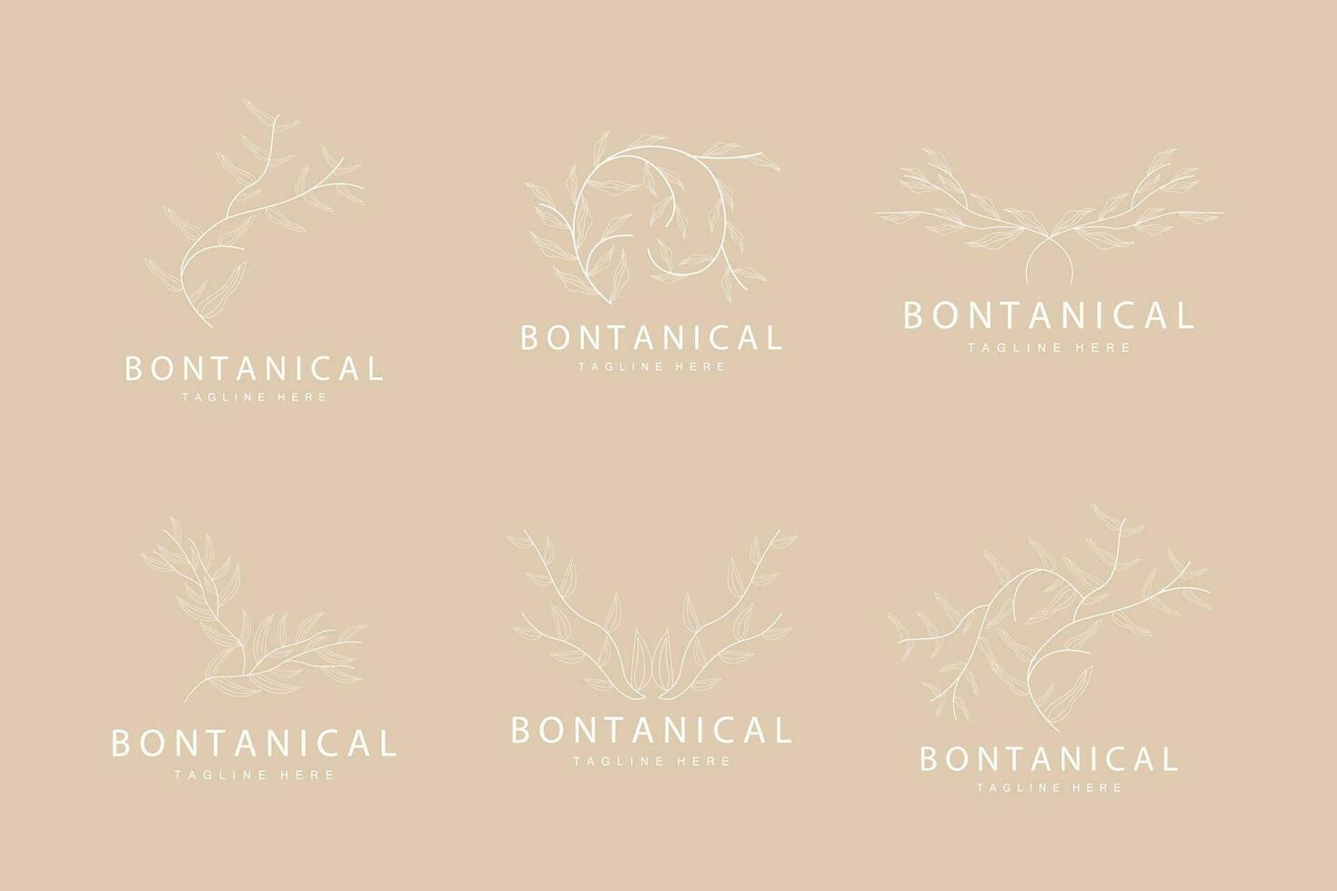 botanisch Logo, Natur Pflanze Design, Blume Pflanze Symbol Vektor mit Linie Modell-