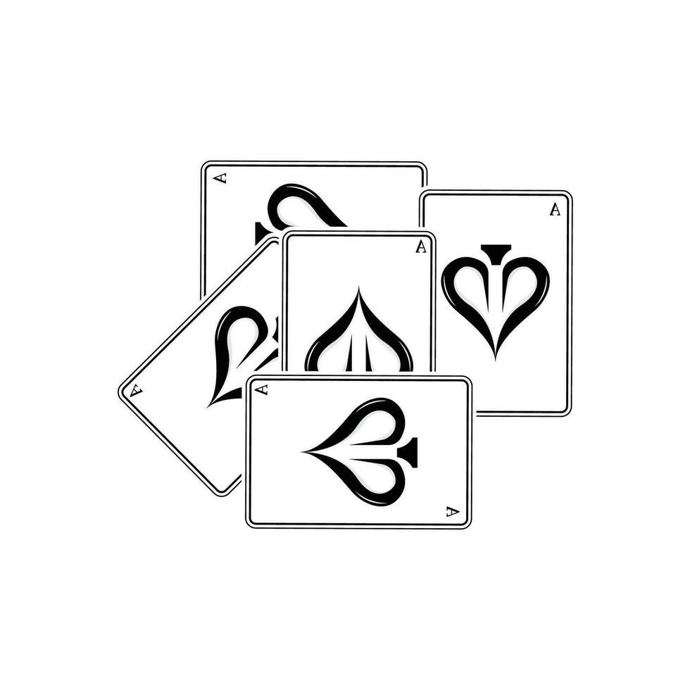 kasino poker årgång logotyp, vektor ruter, ess, hjärtan och spader, poker klubb hasardspel spel design