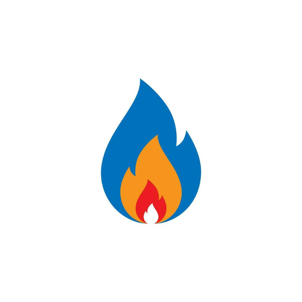 Feuer Symbol Blau eben Illustration Design vektor