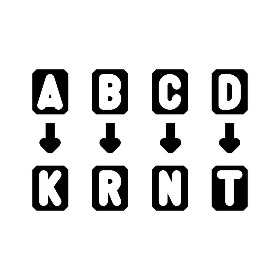 Kryptographie Mathematik Wissenschaft Bildung Glyphe Symbol Vektor Illustration