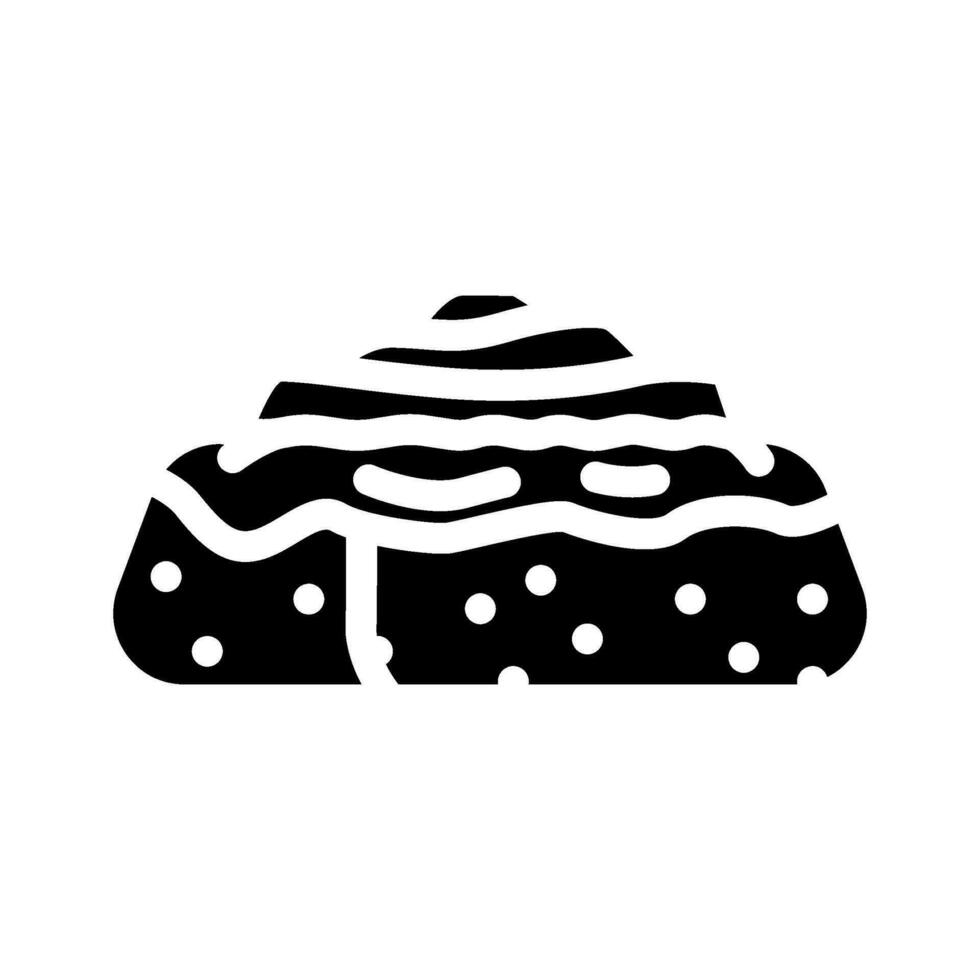 Zimt Brötchen Essen Mahlzeit Glyphe Symbol Vektor Illustration