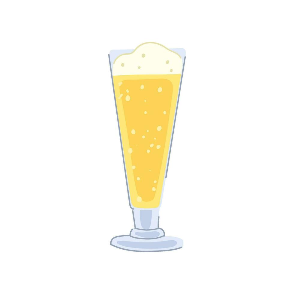 skum öl glas tecknad serie vektor illustration