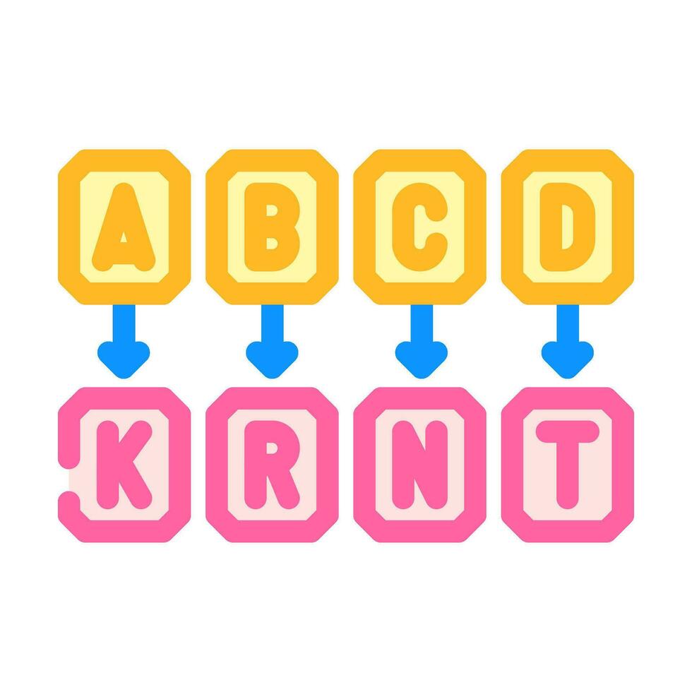 Kryptographie Mathematik Wissenschaft Bildung Farbe Symbol Vektor Illustration